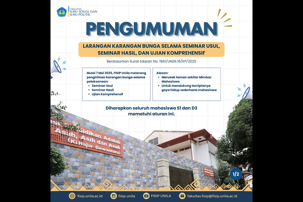 Read more about the article Surat Edaran Larangan Karangan Bunga S1 dan D3