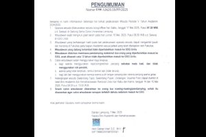 Read more about the article Pengumuman Pelaksanaan Wisuda Periode V TA. 2024/2025