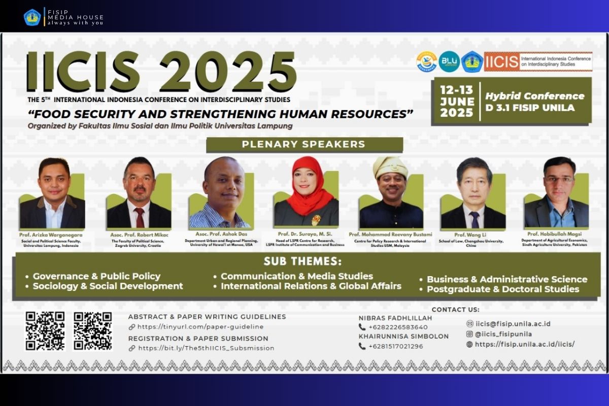 You are currently viewing FISIP Gelar The 5th IICIS 2025, Soroti Isu Ketahanan Pangan dan SDM